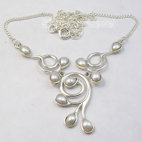 925 Pure Silver DROP FRESH WATER PEARL GIRLS' WELL MADE Necklace